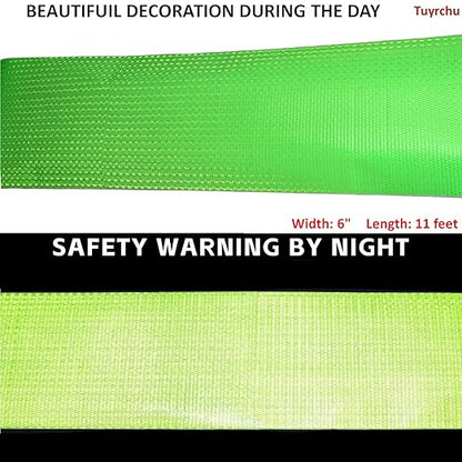 Green Reflective Tape Outdoor Waterproof 6 inch, High Visibility Warning Industrial Marking Tape, Safety Stickers (11 feet)