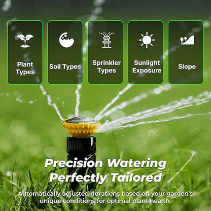 ImoLaza Outdoor Smart Sprinkler Controller, 16-Zone WiFi Irrigation Controller with Hyper-Local Weather, App Remote Control, Works w/ Alexa, Auto Watering, Rain/Freeze/Wind Skip, Smart Fault Detection
