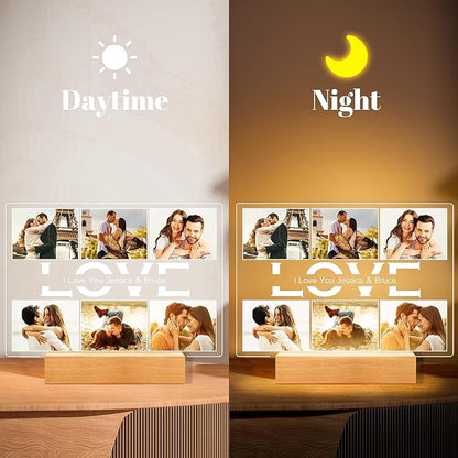 Custom Picture Frame with Photo, Personalized Photo Frame, Customized Picture Frames, Personalized Anniversary Valentines Day Gifts for Women Men Her Him Couples Wife