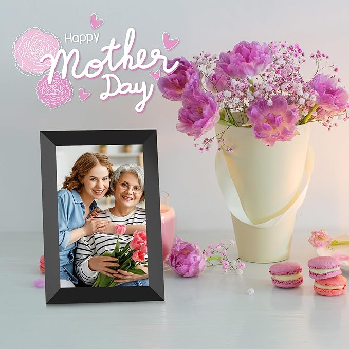 BIGASUO Digital Picture Frame, 10.1" Frameo Digital Frame WiFi with 32GB Memory, 1280x800 IPS Touch Screen, Send Photos/Videos from Your Phone Anywhere, Photo Gifts for Parents and Grandparents 4 Pack