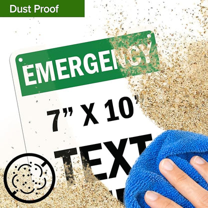 Custom Emergency Sign, OSHA Sign, 7x10 Inches, Rust Free .040 Aluminum, Fade Resistant, Made in USA by My Sign Center