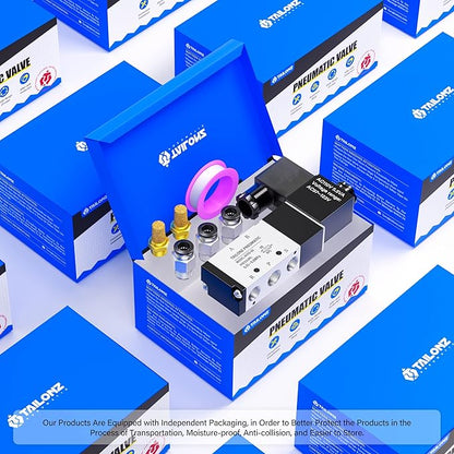TAILONZ PNEUMATIC 1/8"NPT Solenoid Valve 4V110-06 AC110V Single Coil Pilot-Operated Electric 2 Position 5 Way Connection Type Junction Box