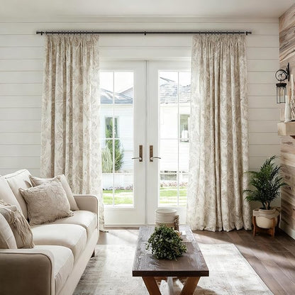 2 Pack Black walnut wood Grain Curtain Rods for Windows 28 to 48 Inches 1" Diameter Heavy Duty Window Curtain Rod Adjustable with Solid Finials for Living Room Bedroom Kitchen Farmhouse Outdoor