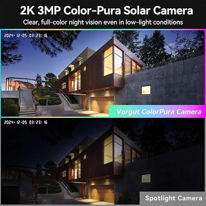Solar Cameras Wireless Outdoor with 10'' Monitor, 4pcs 2K 3MP Solar Powered Home Security Cameras, Full Color Night Vision, 360° Pan Tilt, Human Detection, 2.4G/5G WiFi 10CH NVR with 500G HDD