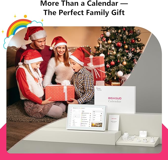 21.5 Inch Family Digital Calendar - Chore Chart, Meal Planner, Photo Display, FHD Interactive Touchscreen with LED Reminder, Wall & Desk Mount Smart Electronic Planner