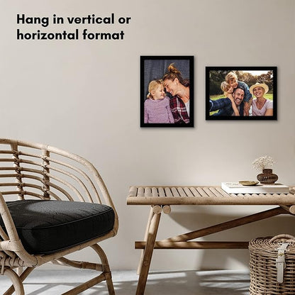 Americanflat 10x14 Picture Frame with Shatter-Resistant Glass - Signature Collection - Gallery-Style Frames Made of Engineered Wood - Photo Frame for Wall Display - Black