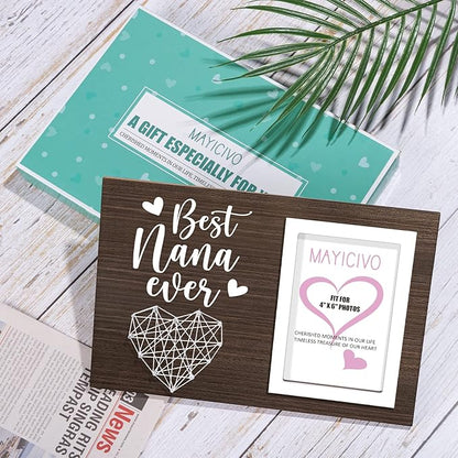 Grandma Gifts Picture Frame Christmas Gifts for Grandma from Grandchildren Granddaughter, Nana Gift Best Nana Ever Grandkids Photo Frame Grandmother Birthday Thanksgiving Gift Photo Holder- 4x6 Photo