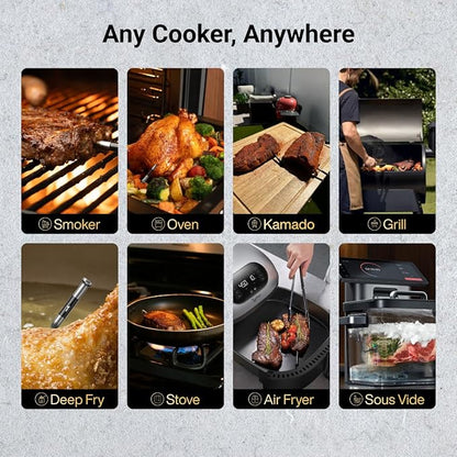 Typhur Sync Dual Gen 2 WiFi Wireless Meat Thermometer, 2 Probes, Smart Base, LCD Display, Unlimited Range, Bluetooth 5.3, Improved Stability, NIST-Certified Accuracy, BBQ, Grill, Smoker, Oven