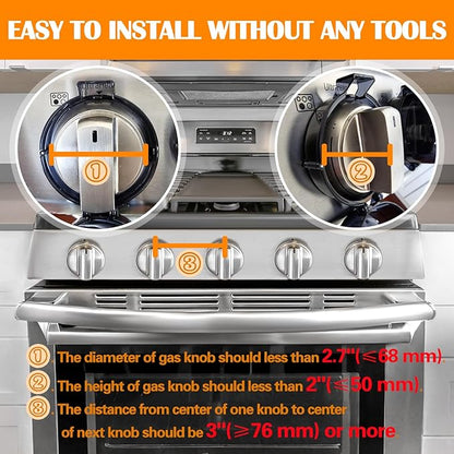 Stove Knob Covers for Baby Safety (5 Pack), Stove Knob Safety Covers, Prevent Kids-Pets from Gas Stove Knob Locks, Childproof Oven Lock Knob Covers with Adhesive, Heat-Resistant Upgraded-Black