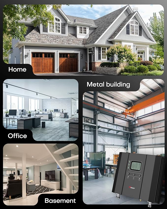 Cell Phone Booster Cover 6000 sq ft, Boost 5G 4G LTE Signal for All US Carriers, Cell Phone Signal Booster for Home Office, APP Support, FCC Approved