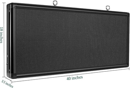P6 Outdoor LED Sign 40" x 18" Programmable LED Scrolling Message Board with High Resolution Support Texts, Images& Video with Waterproof IP45