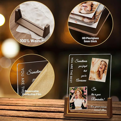 Photo Decorative Plaque Personalized Gifts, Custom Gifts for Him Her, Customized Picture Frame for Boyfriend Girlfriend Couples Wife Women on Anniversary Birthday