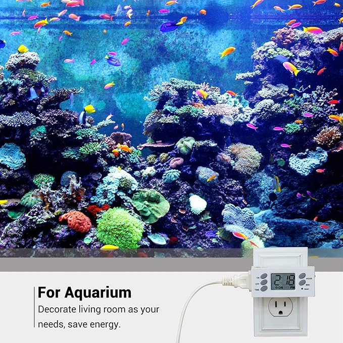 DEWENWILS 24 Hour Outlet Timer, 125V 15A 1000W Timers for Electrical Outlets, 1 Polarized Outlet, Digital Light Timer for Christmas Decor, Lamp, Fan, Aquarium, 1/2 HP, 2 Pack, UL Listed