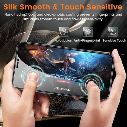 3+3 Pack Privacy Screen Protector for iPhone 12 Pro Max 6.7-Inch with 3 Pack Camera Lens Protector, Anti Spy Tempered Glass Film 9H Hardness Bubble Free Case Friendly