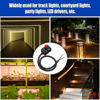 5 PCS DC 0/1-10V Knob LED Dimmer Rotary Knob Controller Mini Switch Infinitely Adjustable Light Level with Scale Electronic LED Driver Controls Indoor Lighting, Grow Lights