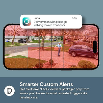 Luna Doorbell Camera Wireless, AI Human/Package Detection, Instant Alerts, Night Vision, 2-Way Audio, Battery/Wired Powered, Cloud Storage, 2.4GHz Wi-Fi Smart Video Doorbell with Chime
