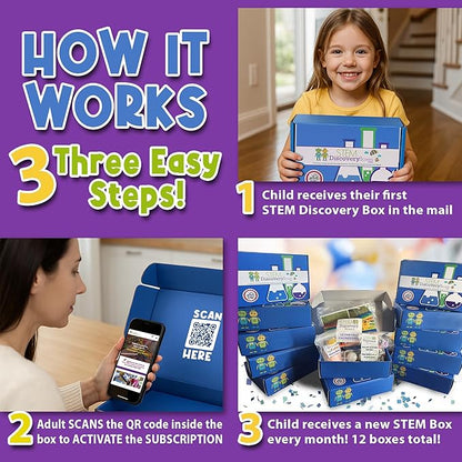 6-Month Subscription | Science Kits for Kids with 18 Hands-On STEM Experiments, 3 Projects Per Box, All Supplies Included | Home & Remote School Learning for Ages 7–12, New Box Every Month