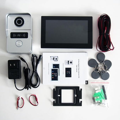2 Wired Video Intercom System, 7 Inches Video Doorbell Camera with Monitor, Wired Video Door Phone HD Camera Kits Support tuya, Two Way Talk, Video Recording, Remote Unlock for Smart Home