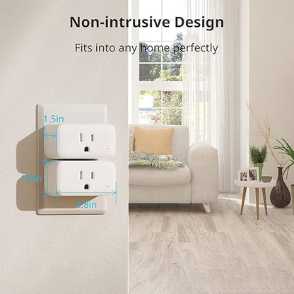 【2025 New】 SwitchBot Smart Plug Mini 15A(4 Pack) with Remote, Energy Monitor, Smart Home WiFi(2.4GHz), Compatible with Alexa & Google Home, APP Remote Control & Timer Function, No Hub Required