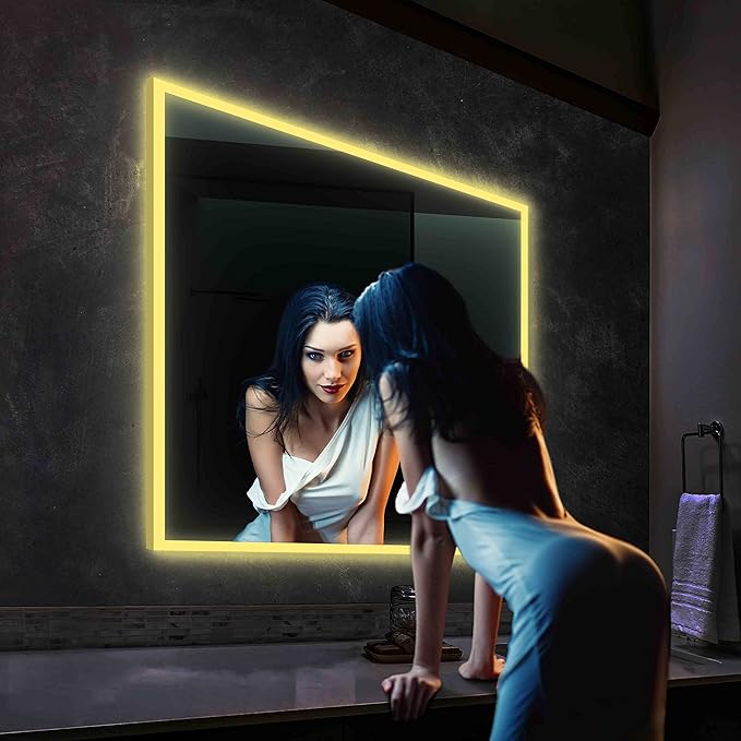 Blossom 36x36 LED Mirror for Bathroom | Backlit LED Vanity Mirror with Anti-Fog, Stepless Dimmable, 3 Color Temperature | Lighted Mirrors for Bathroom Wall | Smart Vanity Makeup Mirror with Lights