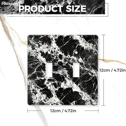Black White Marble Pattern Acrylic Wall Plate Cover Switch Plate Covers Cover Light Switch Cover Switch Cover Decorative Double Gang Toggle Outlet Covers Switch Cover
