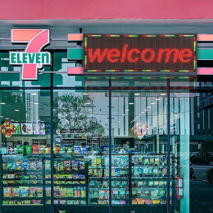 P10 Outdoor LED Sign – 39''x14'' Full Color WiFi Programmable Display Board with High Brightness | Scrolling Text, Images & Video for Store Advertising
