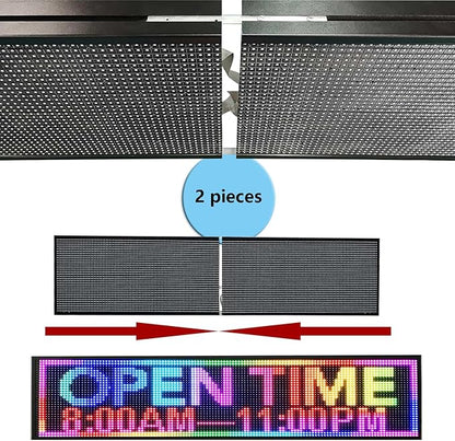 P10 Outdoor RGB Full Color WiFi Programmable Bright LED Scrolling Message Display Board 65”x14” Led Sign, Led Digital Sign Board, Perfect Solution for Store Advertising