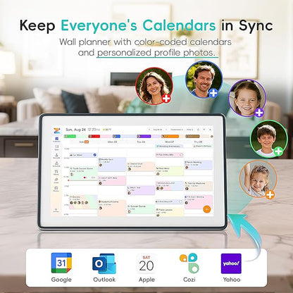 Westsee 15.6" Digital Wall Calendar Frame – Interactive Touchscreen Eletronic Calendars, Smart Family Planner for Schedule, Photo Display, Meals, Chore Chart & Tasks, Wall & Desk Mountable (Dark Gray)