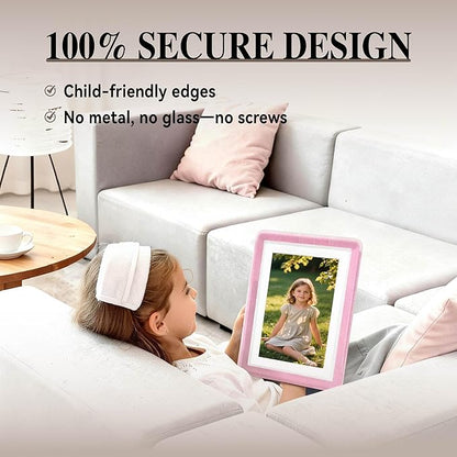 5x7 Picture Frame, Clear Acrylic Photo Frame with White Mat for 4x6 Photos, One-Piece Shatterproof Tool-Free Design, UV-Resistant Waterproof Tabletop Frame for Home Office Decor with 10-Year Warranty