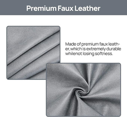 Teniux Remote Control Holder Faux Leather Armrest Organizer with 6 Pockets for Recliner Couch Sofa, Armchair Caddy for Smart Phone, Book, Magazines, Ipad, Remotes (Grey)