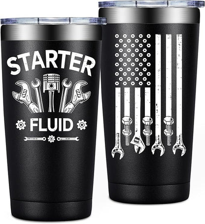 SpenMeta Mechanic Gifts - Mechanic Gifts for Men, Car Guy, Car Enthusiast - Christmas Birthday Fathers Day Gift for Mechanics - 20oz Starter Fluid Tumbler Cup