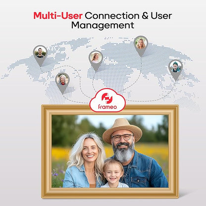 Frameo 10.1" WiFi Digital Picture Frame with 32GB Memory, 1280 x 800 IPS HD Touch Screen Electronic Photo Frame, Auto-Rotate, Slideshow, Wall Mountable, Share Photos/Video Remotely Anywhere