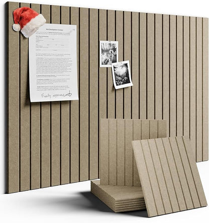 Large Felt Bulletin Board 36"x24" Cork Board Alternative - 6 Pack with 40 Safe Removable Adhesive Tabs, Cork Boards for Walls Cork Board for Home Office Classroom Pin Board-Earth Brown