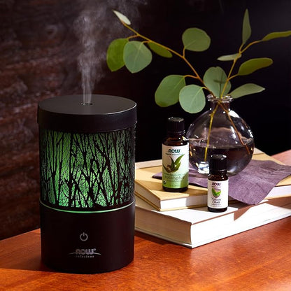 NOW Essential Oils, Metal Touch Ultrasonic Aromatherapy Oil Diffuser, Extremely Quiet and Heat Free, Color Changing LED