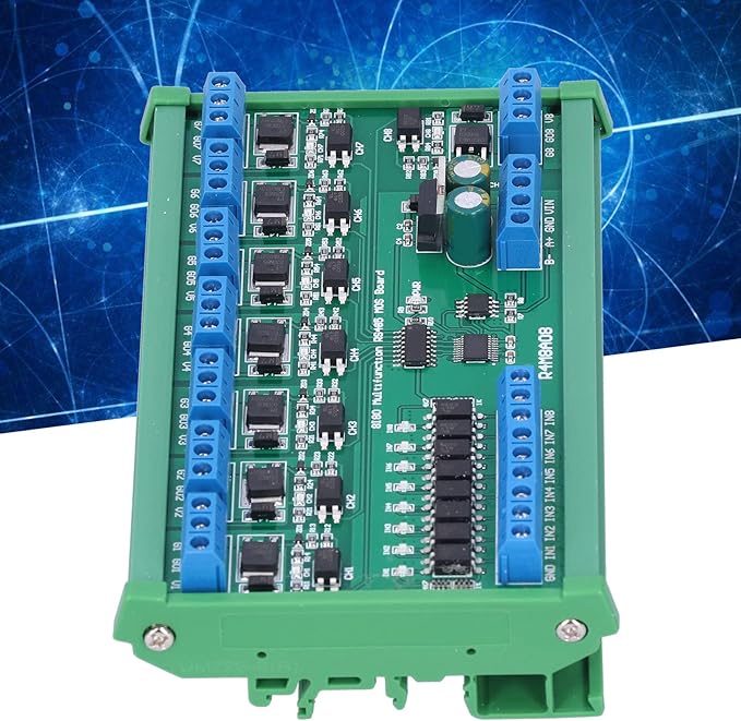 MOSFET Control Module 8 Channel Input Output RS485 Din Rail Mount Smart Home Automation Electronic Component for CCTV Camera System Motor Control