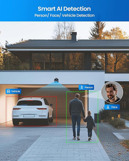 ZOSI 4K 16CH PoE Security Camera System, 8 x 8MP PoE IP Camera Outdoor Indoor with Human Detection, 100ft IR Night Vision, IP66 Weatherproof, 4K 16CH H.265+ NVR with 4TB HDD for 24/7 Audio Recording