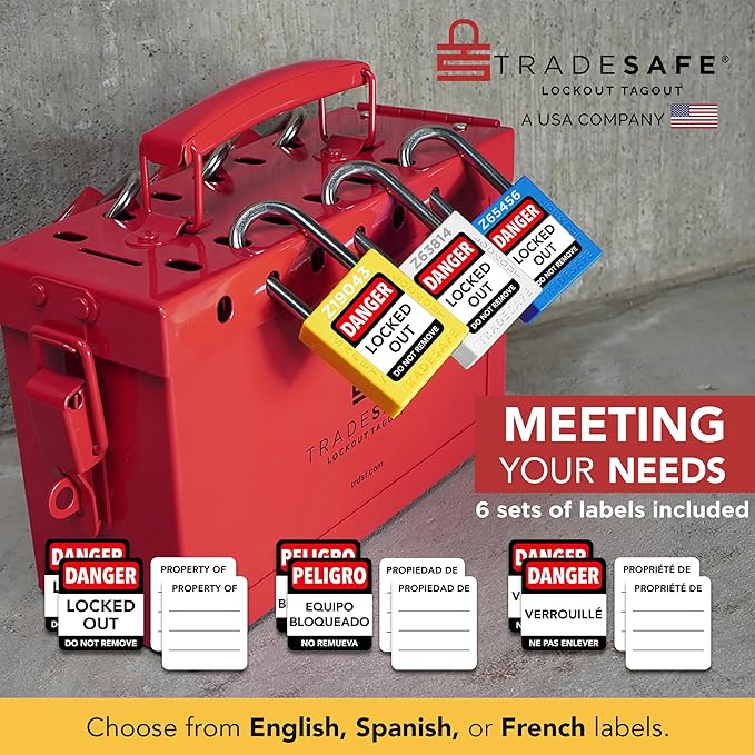 TRADESAFE Lockout Tagout Lock Sets, 10 Black Keyed Alike Safety Padlocks, 2 Keys Per Lock, OSHA Compliant Loto Locks, for Lockout Tag Out Stations - Premium Grade