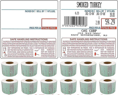 VisionTechShop LST-8040 Printing Scale Label, 58 x 60 mm, UPC/Safe Handling - CASE of 12 Rolls