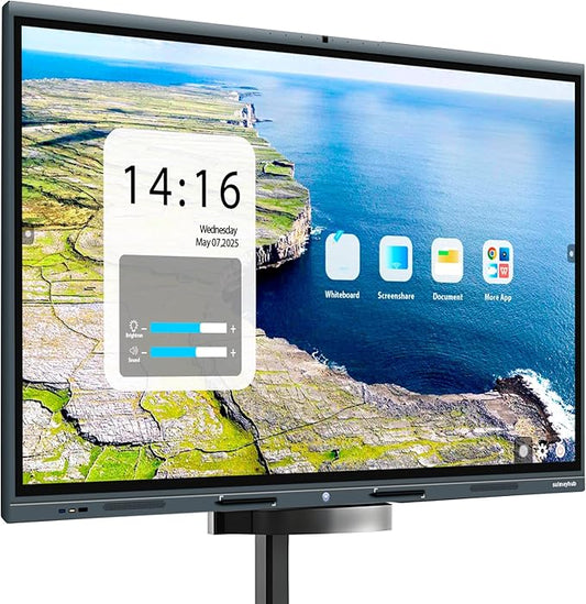 55'' 4K Smart Board, Android 14 OS 8+128 GB Interactive Whiteboard, Electronic Digital Whiteboard with Open App Ecosystem, Built in 20MP Camera for Home, Office and Classroom