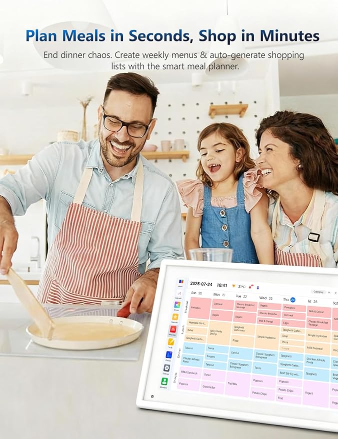 Smart 15.6" Digital Calendar Chore Chart - HD Touchscreen Family Organizer with Schedule, Chore Chart, Meal Planner, Photo Display, Online Calendars Sync, 2026 Wall/Desk Mountable Gift for Home & Office