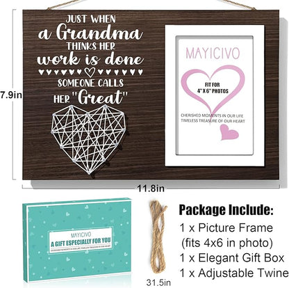 Great Grandma Christmas Gifts Picture Frame, Pregnancy Announcement Gifts for First Time Great Grandma New Great-Grandmother Gift Best Great-Grandmother Birthday Mothers Day Gift Frame - 4x6 Photo