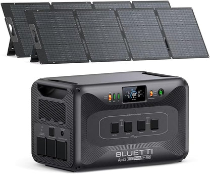 BLUETTI Apex 300 Solar Generator (2025 New) with 2 200W Solar Panels, 2764.8Wh LFP Battery Backup with 6 3840W AC Outlets (7680W Surge), 120V/240V Dual Voltage, Ideal for Camping and Off-Grid Living