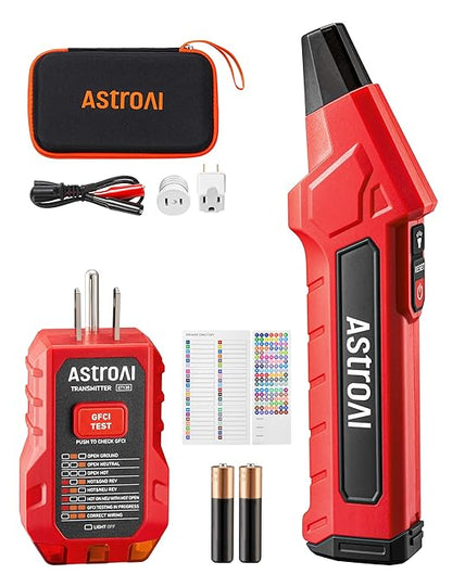 AstroAI Circuit Breaker Finder with GFCI Outlet Tester, Electrical Tester Tool for Home/Workshop Circuit Tracing, Quickly Locates Breakers with Indicators
