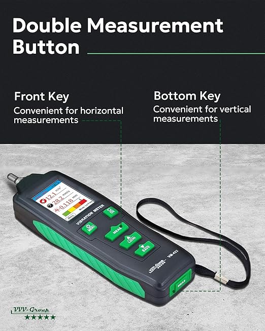 Vibration Meter VM-422 Digital Vibrometer Handheld Vibration Analysis Equipment Acceleration Velocity Displacement Measurement