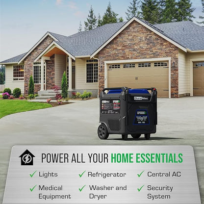 DuroMax XP11000iH 11,000-Watt Dual Fuel Portable Digital Inverter Generator - Gas & Propane, Remote Electric Start, Transfer Switch Ready, RV & Emergency Ready