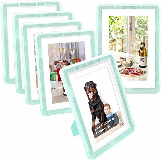 5x7 Picture Frame, Clear Acrylic Photo Frame with White Mat for 4x6 Photos, One-Piece Shatterproof Tool-Free Design, UV-Resistant Waterproof Tabletop Frame for Home Office Decor with 10-Year Warranty