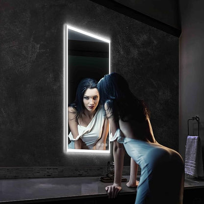 Blossom 21x36 LED Mirror for Bathroom | Backlit LED Vanity Mirror with Anti-Fog, Stepless Dimmable, 3 Color Temperature | Lighted Mirrors for Bathroom Wall | Smart Vanity Makeup Mirror with Lights