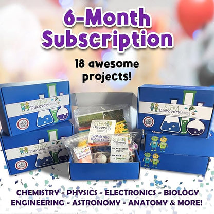 6-Month Subscription | Science Kits for Kids with 18 Hands-On STEM Experiments, 3 Projects Per Box, All Supplies Included | Home & Remote School Learning for Ages 7–12, New Box Every Month