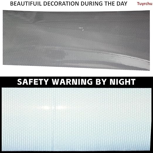 Non Fading Silver Reflective Tape 12 inch Wide, Outdoor Waterproof Safety Adhesive Stickers, High Visibility Industrial Marking Tape (11 feet)