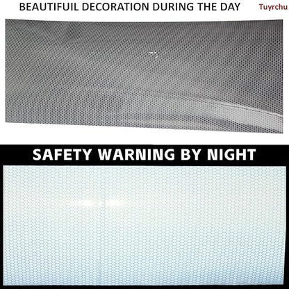 Non Fading Silver Reflective Tape 12 inch Wide, Outdoor Waterproof Safety Adhesive Stickers, High Visibility Industrial Marking Tape (11 feet)